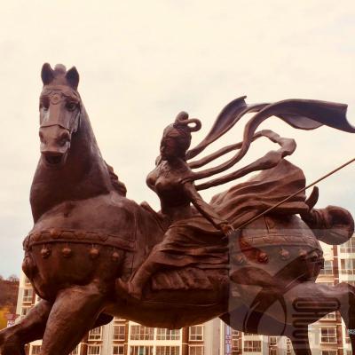 《仕女打馬球》鑄銅雕塑（寶雞麟游）
